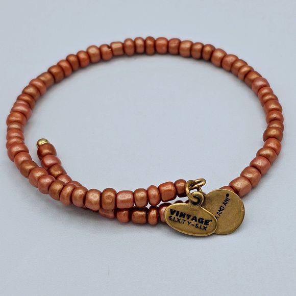 Alex & Ani Bracelet Charm Wrap VTG 66 Savannah Primal Spirit Russian Gold Orange - Picture 5 of 10